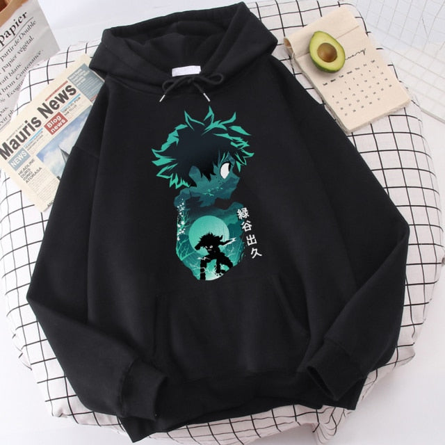 My Hero Academia Hoodies Men's Casual Fashion Sweatshirts Japanese Cartoon Loose Hoodie Comfortable Creativity Streetwear Male