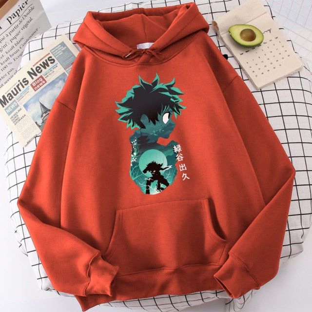 My Hero Academia Hoodies Men's Casual Fashion Sweatshirts Japanese Cartoon Loose Hoodie Comfortable Creativity Streetwear Male