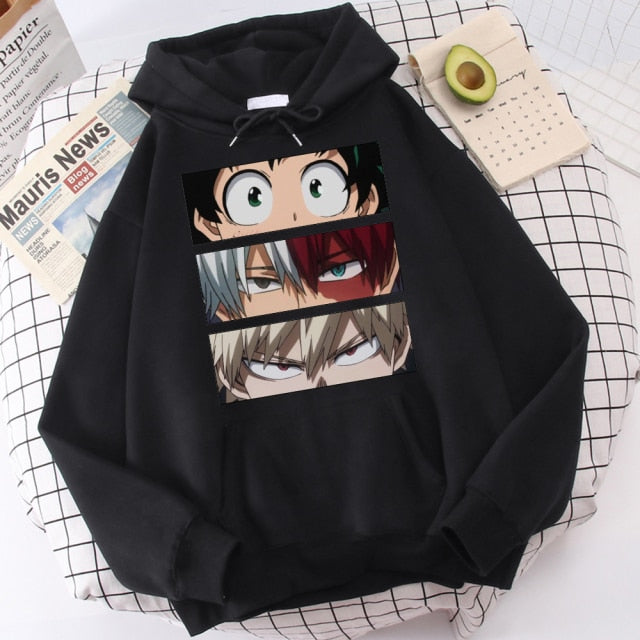 My Hero Academia Hoodies Men's Casual Fashion Sweatshirts Japanese Cartoon Loose Hoodie Comfortable Creativity Streetwear Male