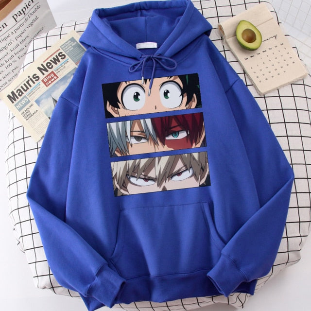 My Hero Academia Hoodies Men's Casual Fashion Sweatshirts Japanese Cartoon Loose Hoodie Comfortable Creativity Streetwear Male