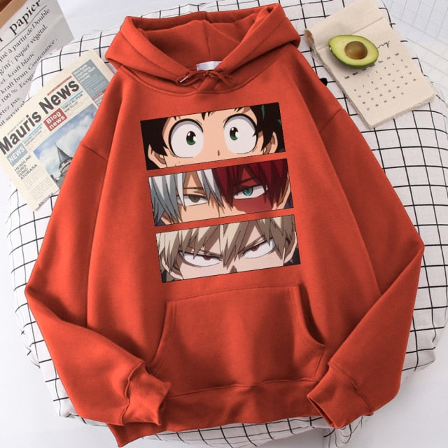 My Hero Academia Hoodies Men's Casual Fashion Sweatshirts Japanese Cartoon Loose Hoodie Comfortable Creativity Streetwear Male