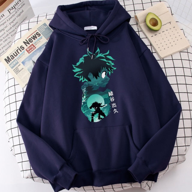 My Hero Academia Hoodies Men's Casual Fashion Sweatshirts Japanese Cartoon Loose Hoodie Comfortable Creativity Streetwear Male