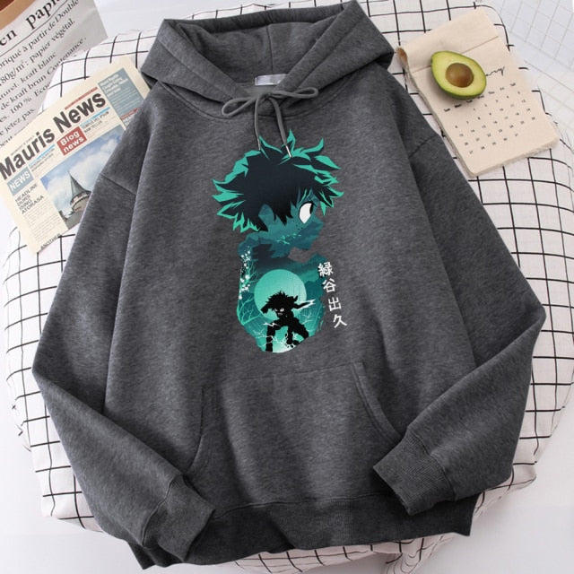 My Hero Academia Hoodies Men's Casual Fashion Sweatshirts Japanese Cartoon Loose Hoodie Comfortable Creativity Streetwear Male