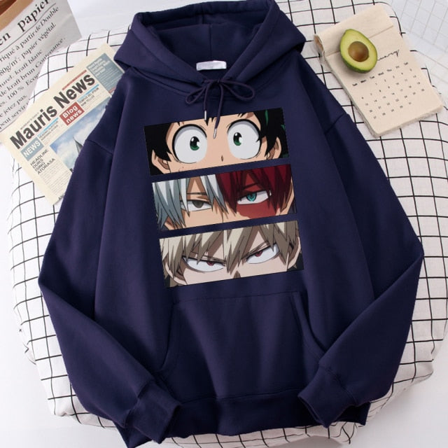 My Hero Academia Hoodies Men's Casual Fashion Sweatshirts Japanese Cartoon Loose Hoodie Comfortable Creativity Streetwear Male