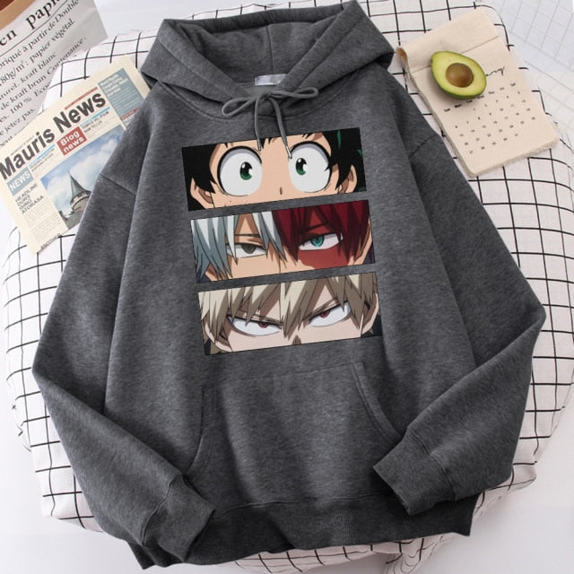 My Hero Academia Hoodies Men's Casual Fashion Sweatshirts Japanese Cartoon Loose Hoodie Comfortable Creativity Streetwear Male