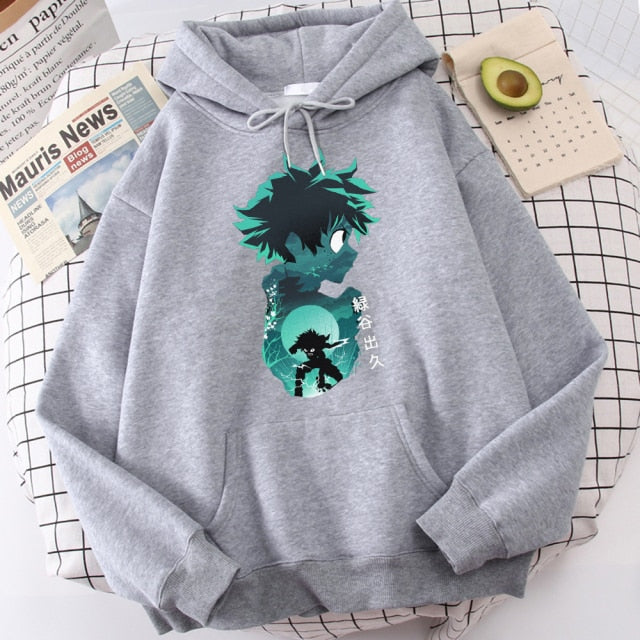 My Hero Academia Hoodies Men's Casual Fashion Sweatshirts Japanese Cartoon Loose Hoodie Comfortable Creativity Streetwear Male