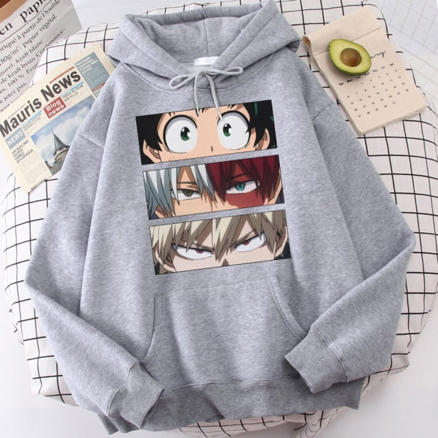 My Hero Academia Hoodies Men's Casual Fashion Sweatshirts Japanese Cartoon Loose Hoodie Comfortable Creativity Streetwear Male