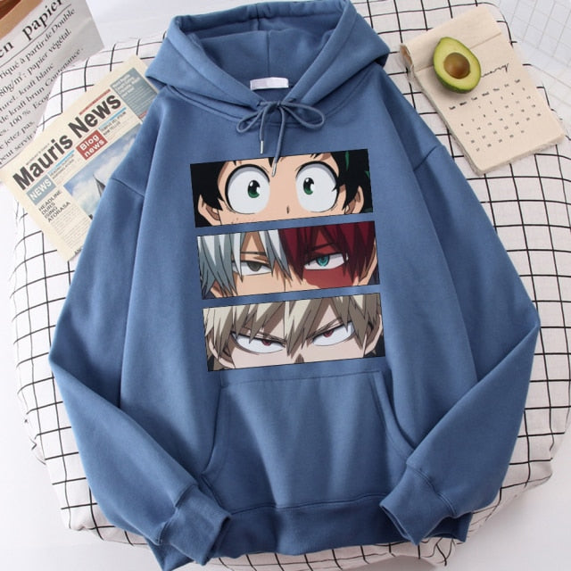 My Hero Academia Hoodies Men's Casual Fashion Sweatshirts Japanese Cartoon Loose Hoodie Comfortable Creativity Streetwear Male