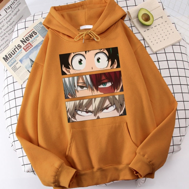 My Hero Academia Hoodies Men's Casual Fashion Sweatshirts Japanese Cartoon Loose Hoodie Comfortable Creativity Streetwear Male