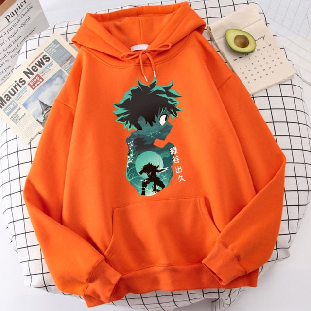 My Hero Academia Hoodies Men's Casual Fashion Sweatshirts Japanese Cartoon Loose Hoodie Comfortable Creativity Streetwear Male