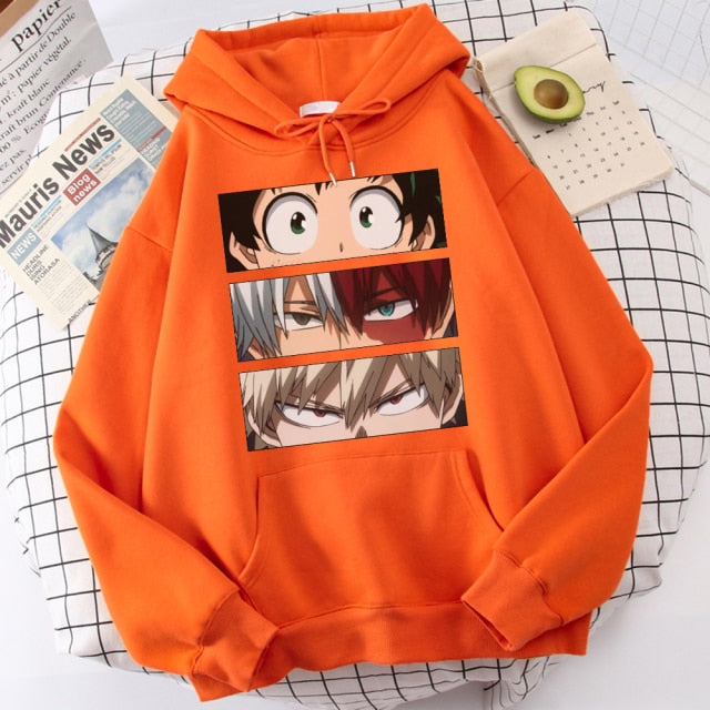 My Hero Academia Hoodies Men's Casual Fashion Sweatshirts Japanese Cartoon Loose Hoodie Comfortable Creativity Streetwear Male