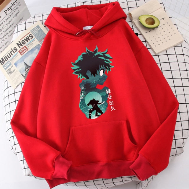 My Hero Academia Hoodies Men's Casual Fashion Sweatshirts Japanese Cartoon Loose Hoodie Comfortable Creativity Streetwear Male