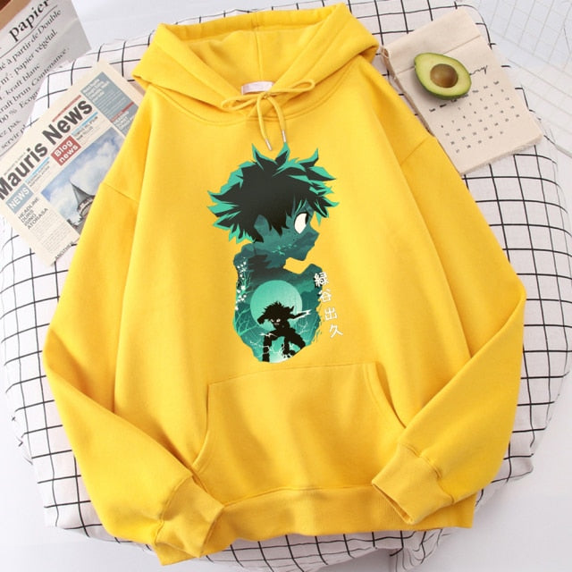 My Hero Academia Hoodies Men's Casual Fashion Sweatshirts Japanese Cartoon Loose Hoodie Comfortable Creativity Streetwear Male