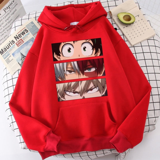 My Hero Academia Hoodies Men's Casual Fashion Sweatshirts Japanese Cartoon Loose Hoodie Comfortable Creativity Streetwear Male