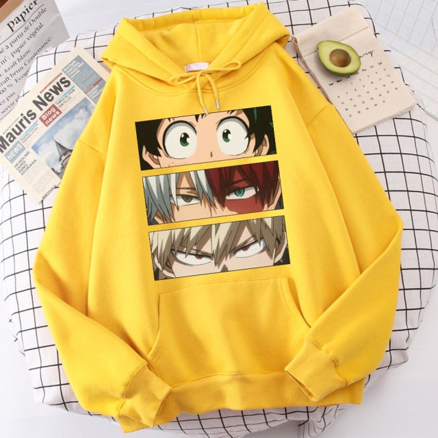 My Hero Academia Hoodies Men's Casual Fashion Sweatshirts Japanese Cartoon Loose Hoodie Comfortable Creativity Streetwear Male