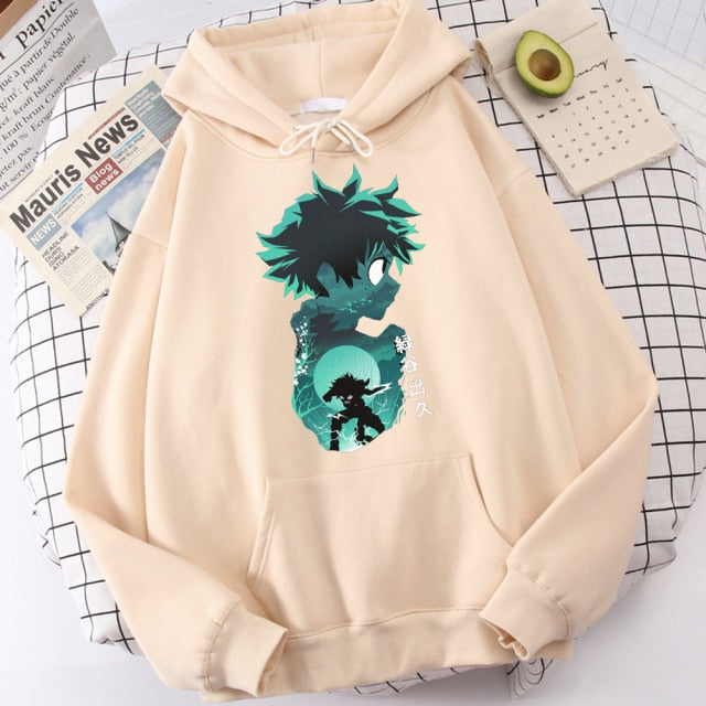 My Hero Academia Hoodies Men's Casual Fashion Sweatshirts Japanese Cartoon Loose Hoodie Comfortable Creativity Streetwear Male