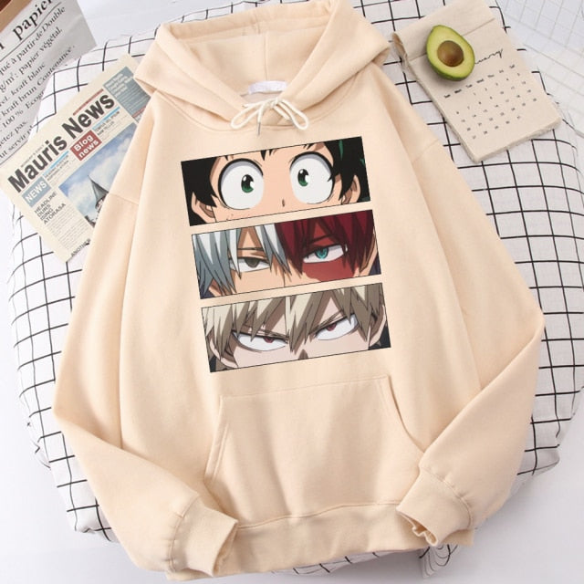 My Hero Academia Hoodies Men's Casual Fashion Sweatshirts Japanese Cartoon Loose Hoodie Comfortable Creativity Streetwear Male