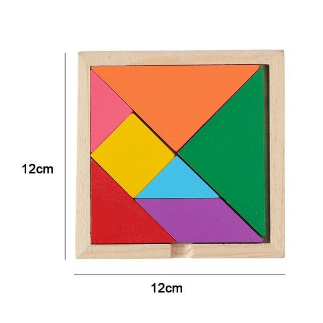ASWJ Kids Montessori Wooden Toys Rainbow Block Kid Learning Toy Baby Music Rattles Graphic Colorful Wooden Block Educational Toy