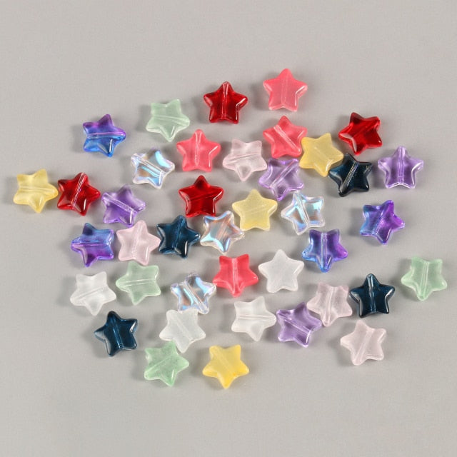 20PC/lot 8mm AB Color Star Beads Czech Glass Loose Spacer Beads for Jewelry Making Hairpin Handmade Diy Accessories