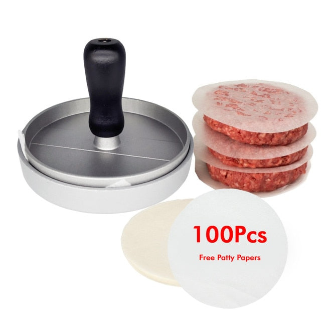 ABS Hamburger Press Meat Pie Press Stuffed Burger Mold Maker with Baking Paper Liners Patty Pastry Tools BBQ Kitchen Accessories