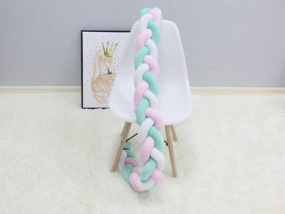 1M/2M/3M/4M Baby Bumper Crib Cot Protector Infant Bebe Bedding Set for Baby Boy Girl Braid Knot Pillow Cushion Room Decor