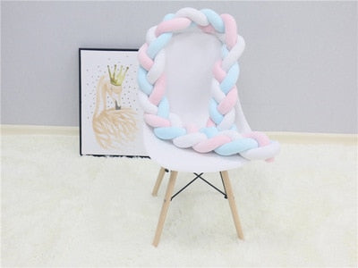 1M/2M/3M/4M Baby Bumper Crib Cot Protector Infant Bebe Bedding Set for Baby Boy Girl Braid Knot Pillow Cushion Room Decor