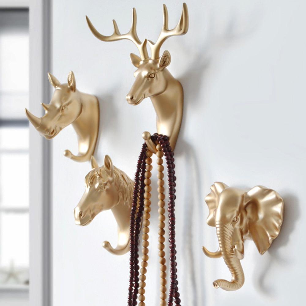 Wall Hanging Hook Deer Antlers Wall Coat Rack For Clothes Self Adhesive Display Racks Key Hanger Wall Storage Horns Hangers