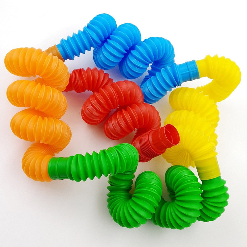 5Pcs Mini Pop Tubes Sensory Toy for Adult Fidget Stress Relieve Toys Kid Autism Anti Stress Plastic Bellows Children Squeeze Toy