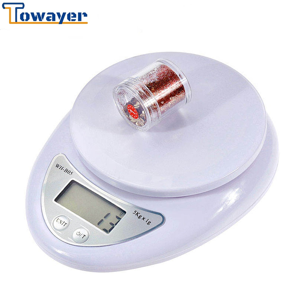 Towayer 5kg/1g 1kg/0.1g Portable Digital Scale LED Electronic Scales Postal Food Measuring Weight Kitchen LED Electronic Scales