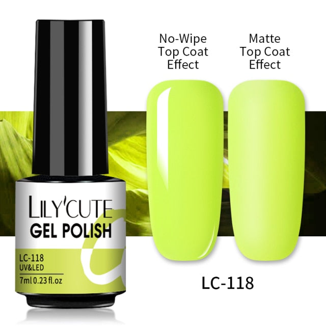 LILYCUTE Matte Gel Nail Polish Matte Top Coat Need 7ML Autumn Color Hybrid Varnish Soak Off UV Gel Nail Art Design Gel Polish