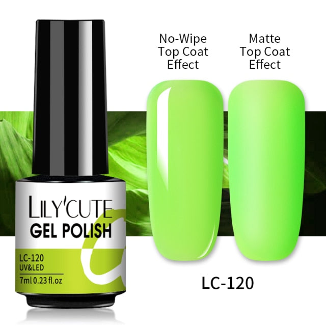 LILYCUTE Matte Gel Nail Polish Matte Top Coat Need 7ML Autumn Color Hybrid Varnish Soak Off UV Gel Nail Art Design Gel Polish