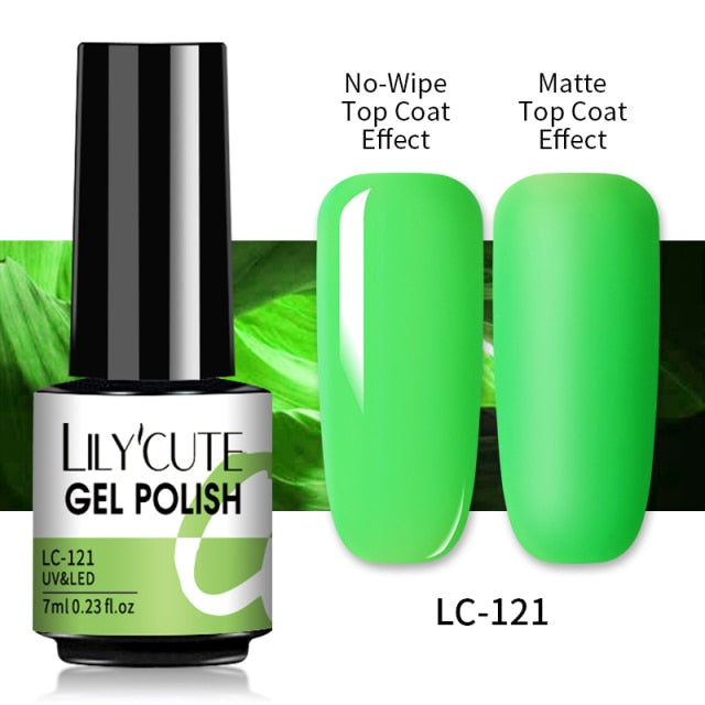 LILYCUTE Matte Gel Nail Polish Matte Top Coat Need 7ML Autumn Color Hybrid Varnish Soak Off UV Gel Nail Art Design Gel Polish