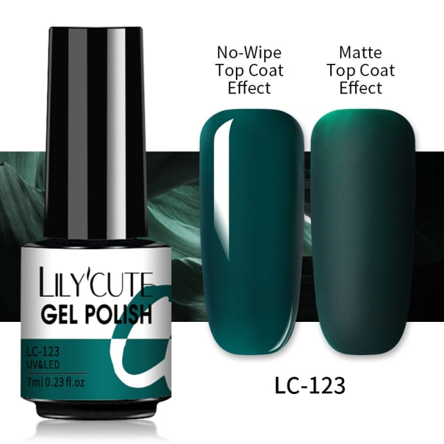 LILYCUTE Matte Gel Nail Polish Matte Top Coat Need 7ML Autumn Color Hybrid Varnish Soak Off UV Gel Nail Art Design Gel Polish