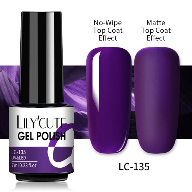 LILYCUTE Matte Gel Nail Polish Matte Top Coat Need 7ML Autumn Color Hybrid Varnish Soak Off UV Gel Nail Art Design Gel Polish