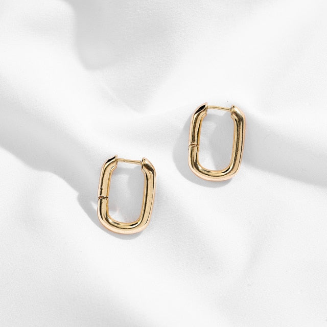 Gold Silver Color Stainless Steel Hoop Earrings for Women Small Simple Round Circle Huggies Ear Rings Steampunk Accessories