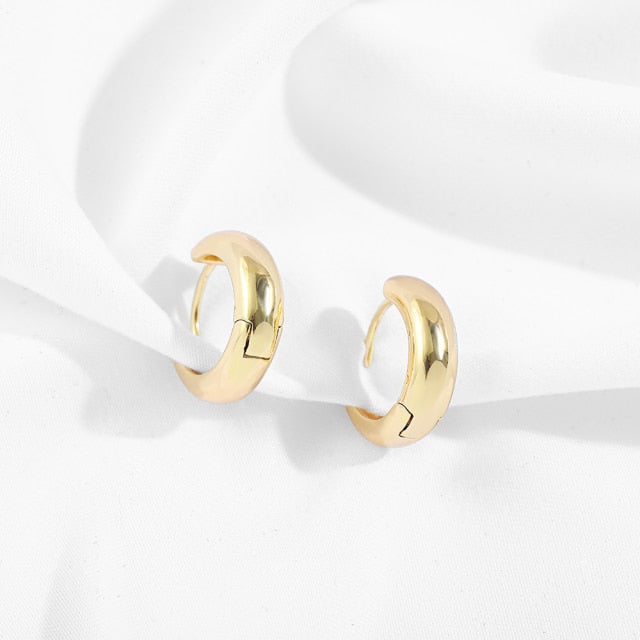 Gold Silver Color Stainless Steel Hoop Earrings for Women Small Simple Round Circle Huggies Ear Rings Steampunk Accessories