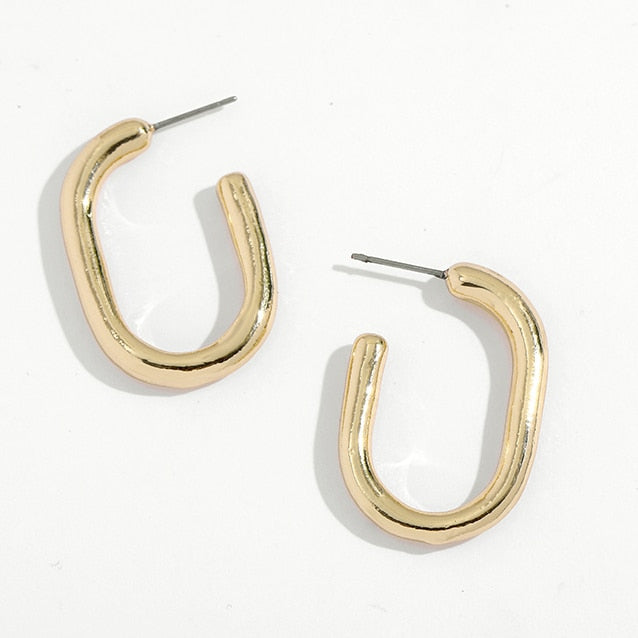 Gold Silver Color Stainless Steel Hoop Earrings for Women Small Simple Round Circle Huggies Ear Rings Steampunk Accessories