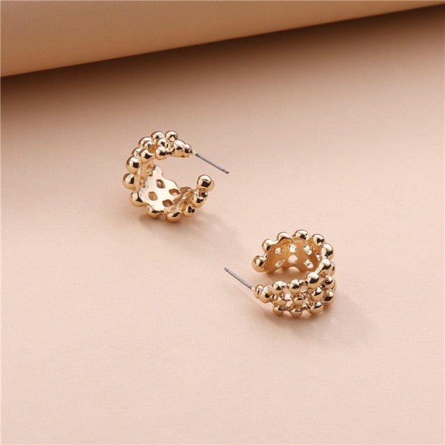 Gold Silver Color Stainless Steel Hoop Earrings for Women Small Simple Round Circle Huggies Ear Rings Steampunk Accessories