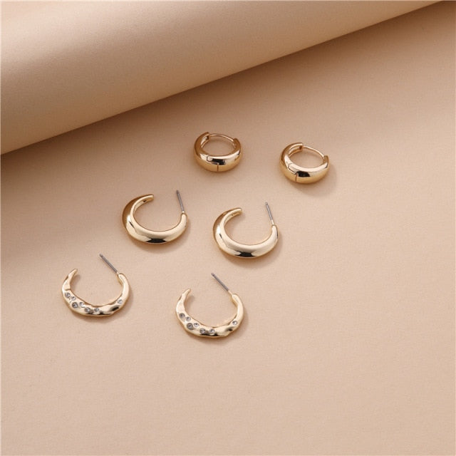 Gold Silver Color Stainless Steel Hoop Earrings for Women Small Simple Round Circle Huggies Ear Rings Steampunk Accessories