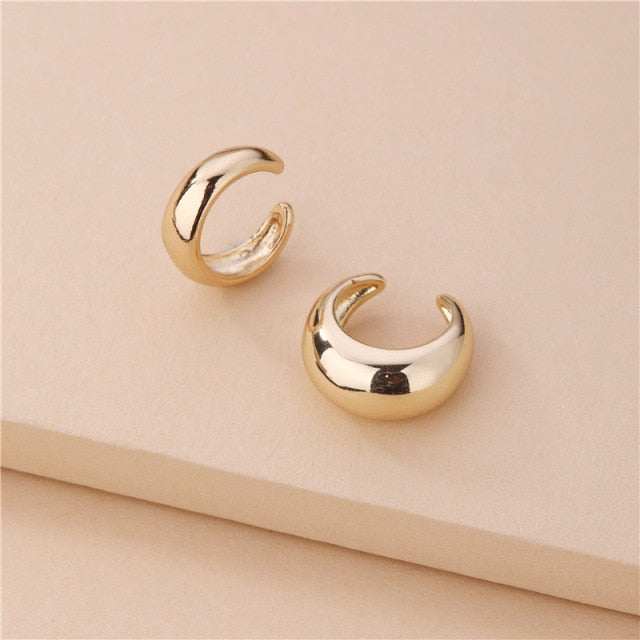 Gold Silver Color Stainless Steel Hoop Earrings for Women Small Simple Round Circle Huggies Ear Rings Steampunk Accessories