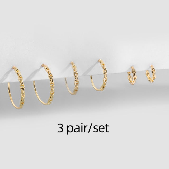 Gold Silver Color Stainless Steel Hoop Earrings for Women Small Simple Round Circle Huggies Ear Rings Steampunk Accessories