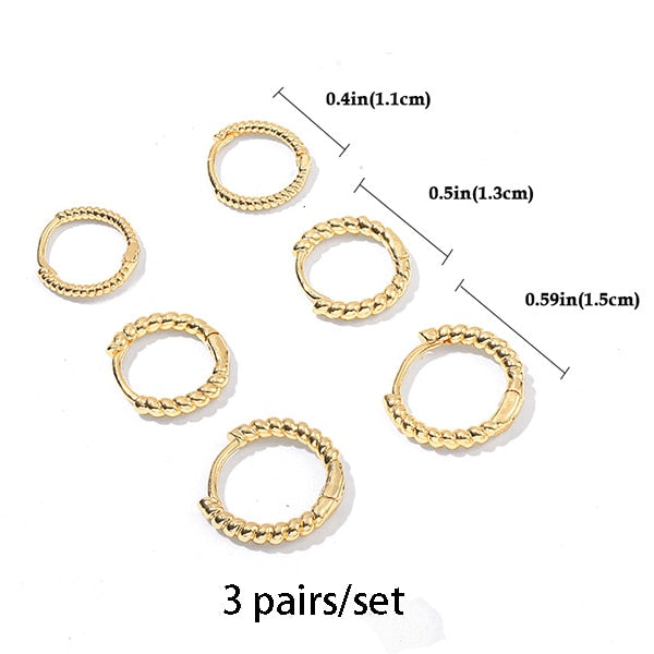 Gold Silver Color Stainless Steel Hoop Earrings for Women Small Simple Round Circle Huggies Ear Rings Steampunk Accessories