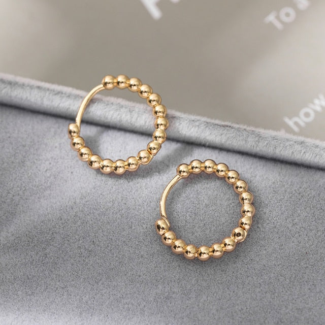 Gold Silver Color Stainless Steel Hoop Earrings for Women Small Simple Round Circle Huggies Ear Rings Steampunk Accessories