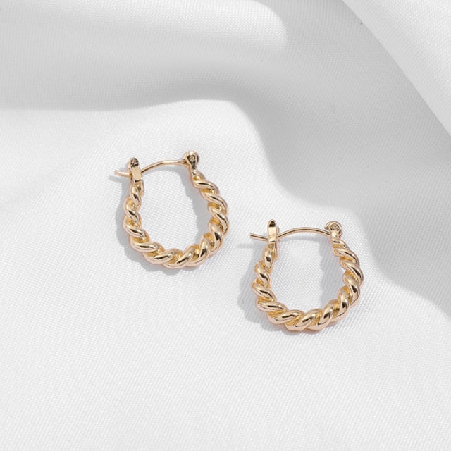 Gold Silver Color Stainless Steel Hoop Earrings for Women Small Simple Round Circle Huggies Ear Rings Steampunk Accessories