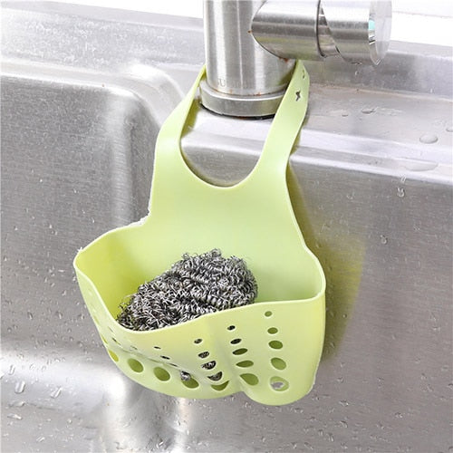 Sink Shelf Storage Soap Sponge Organizer Drain Rack Silicone Bag Faucet Holder Adjustable Bathroom Sink Kitchen Accessorie Shelf