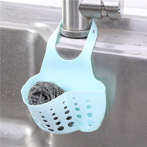 Sink Shelf Storage Soap Sponge Organizer Drain Rack Silicone Bag Faucet Holder Adjustable Bathroom Sink Kitchen Accessorie Shelf