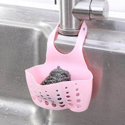 Sink Shelf Storage Soap Sponge Organizer Drain Rack Silicone Bag Faucet Holder Adjustable Bathroom Sink Kitchen Accessorie Shelf