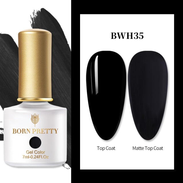 BORN PRETTY Nail Gel 6ml Eggshell Gel Nail Polish Transparent Gel & Special Black Material Nail Gel With Any Color Base