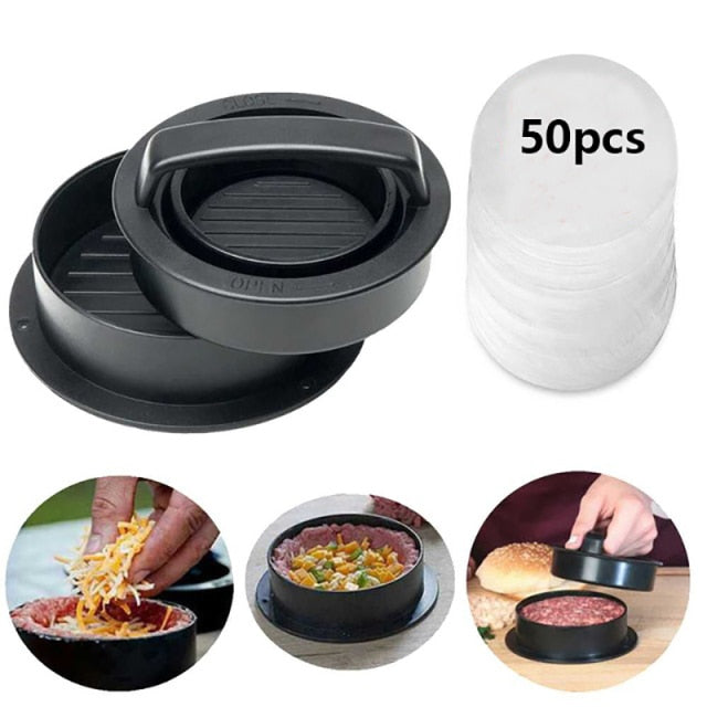 Hamburger Maker Round Shape Non-Stick Chef Cutlets Hamburger Meat Beef Grill Burger Press Tools BBQ Kitchen Accessories