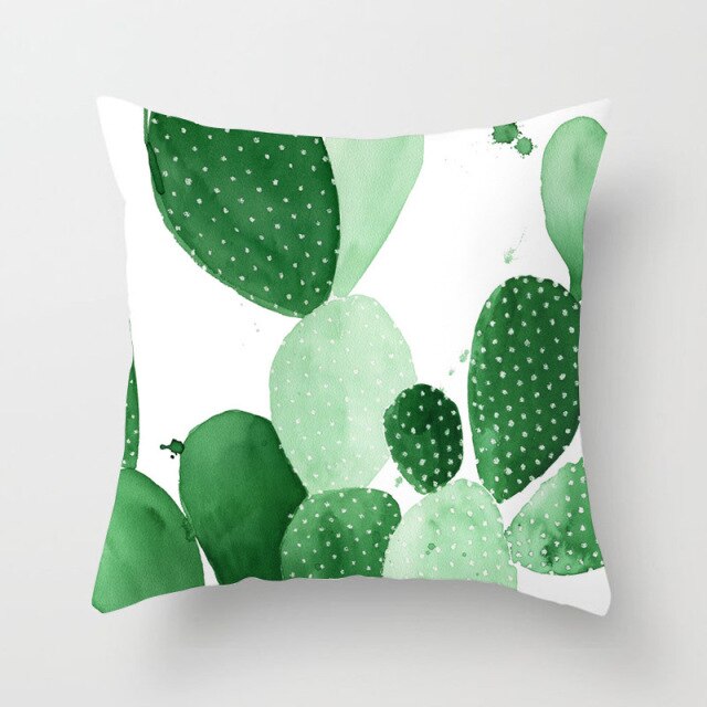 Tropical Cactus Summer Plants Pattern Cushion Cover Polyester Home Decor Decorative Car Seat Throw Pillow Cover For Sofa 40829